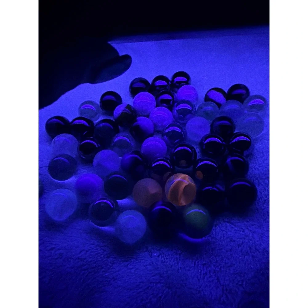 Vintage Glass Marble Lot with 5 Citgo Promotional Pouches UV Reactive Assorted